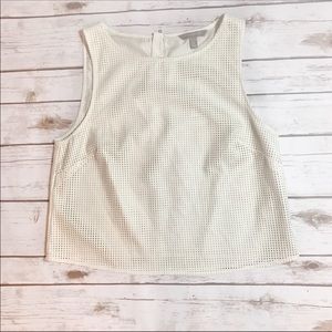 NWT Banana Republic Off White Cut Out Crop Top 8P